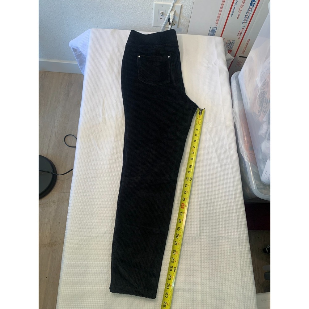 (E-119) Quacker Factory Black Corduroy Pull-On Pants Women's Large Stretch QVC - Picture 5 of 9
